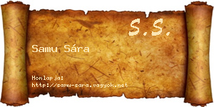 Samu Sára névjegykártya